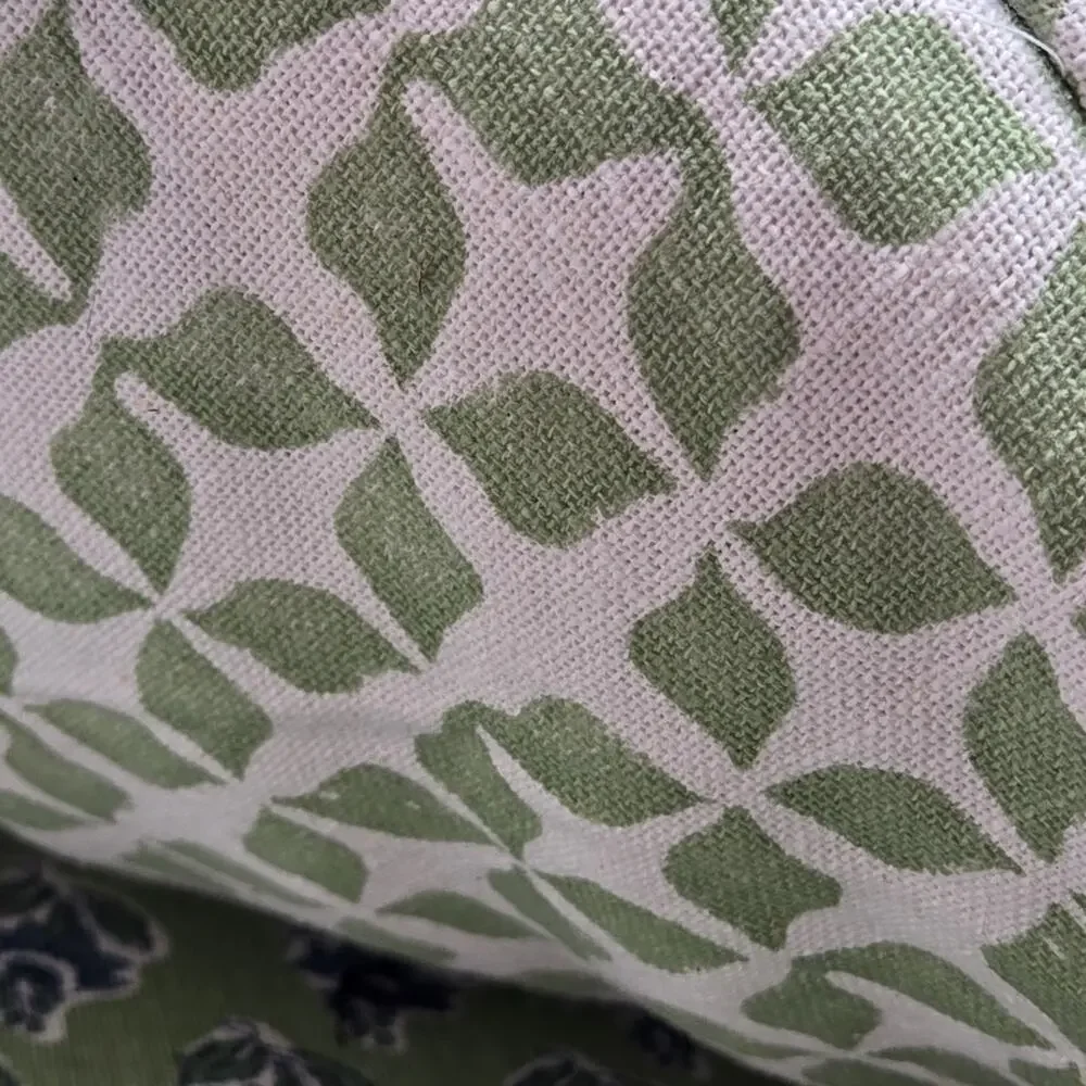 Linen Blend 2pc Pillow Set Floral Leaf 20x20